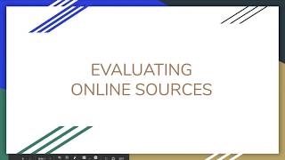 Evaluating Sources [upl. by Evreh]