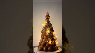 Would you ever attempt this French pastry tower Croquembouche is a perfect holiday treat 🌲🎀 [upl. by Laurie]