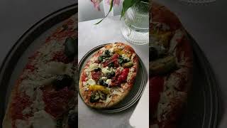 🍕 ROASTED VEGETABLE amp PESTO SOURDOUGH PIZZA 🍕 shorts pizza [upl. by Samaj433]