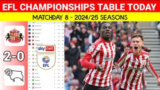 EFL Championship Table Updated Today ¦ SUNDERLAND vs DERBY COUNTY¦EFL Championship 202425 Standings [upl. by Maury111]