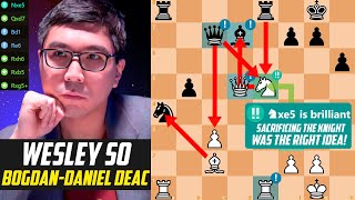 Wesley So STUNNED BogdanDaniel Deac with Brilliant Knight Sacrifice Grand Chess Tour 2023 [upl. by Nnaul845]