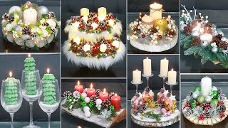 10 Simple Christmas Candle Centerpiece Decoration Ideas Make in a jiff [upl. by Kelam]