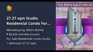 2727 sqm Studio Residential Condo For Sale in Mandaluyong [upl. by Eslud407]