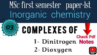 Complex of Dinitrogen and Dioxygenas a ligand mscchemistrynotes mscnotes itschemistrytime [upl. by Aramac]