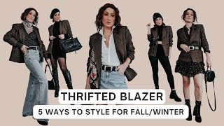 5 Ways To Wear A Thrifted Blazer For Fall amp Winter [upl. by Aisatsana]