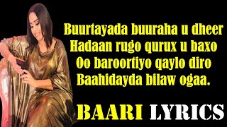 IQRA YAREEY  BURTAYADA BUURAHA U DHEER  Baari Lyrics [upl. by Rellim183]