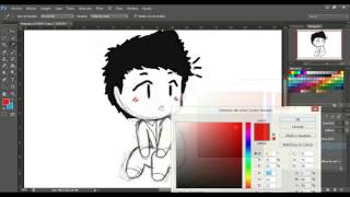 tutorial para combinar foto con dibujo chibi fácil y rápido photoshop [upl. by Sucam]