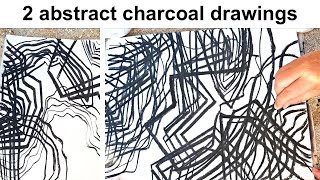 Abstract art  2 intuitive charcoal drawings [upl. by Ahsytal]