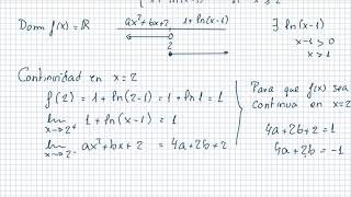 Continuidad y Derivabilidad de una función definida a trozos con dos parámetros [upl. by Nagah]