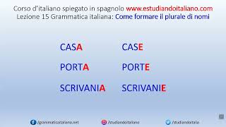 Il plurale dei nomi italiani  Lezione 15 – Unita 4  grammatica italiana  corso di italiano [upl. by Antonius581]