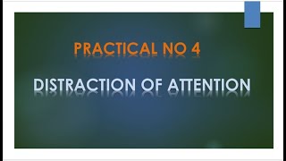 Distraction of Attention Psychology Practical in Urdu [upl. by Attekal609]