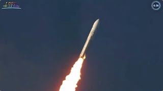 Blastoff Ariane 5 rocket launches weather and Galaxy satellites [upl. by Asiel]