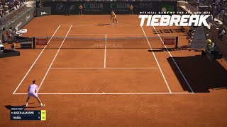 TIEBREAK  Rafael Nadal Vs Felix Auger Aliassime I Rome Masters I Expert Difficulty PS5 [upl. by Ernest]