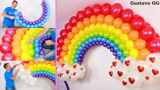 🔴 ARCOIRIS DE GLOBOS 🌈 como hacer un arcoiris con globos 🌈 decoración con globos  arco de globos [upl. by Calesta687]