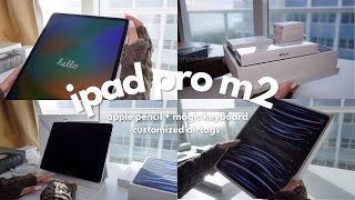 ✨📦 iPad Pro M2 129 1TB  Apple Pencil  Magic Keyboard  AirTags  ASMR Unboxing [upl. by Nuri]