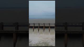 Hospet tb Dam aerial view  All gates opened  Monsoon 2024 [upl. by Akeme]