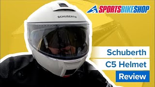 Schuberth C5 flipup motorcycle helmet review  Sportsbikeshop [upl. by Yekcor]