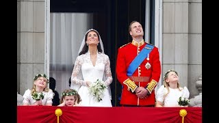 The Duke and Duchess of Cambridge watch the fly past with their families [upl. by Laet]