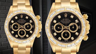 Rolex Daytona Yellow Gold Diamond Dial Bezel Chronograph Mens Watch 16568  SwissWatchExpo [upl. by Tran]