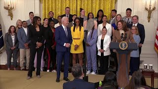 FULL EVENT Las Vegas Aces celebrate 2023 WNBA Championship at the White House [upl. by Brendin]