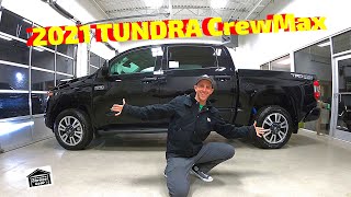 2021 TOYOTA TUNDRA CREWMAX SR5 TRD SPORT Walkaround and Review  Basil Toyota [upl. by Ylrebnik]