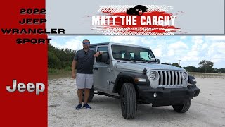 Is the cheapest 2022 Jeep Wrangler Sport a good trim to buy Walk around review and test drive [upl. by Aitercal]