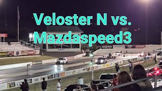 Veloster N vs Mazdaspeed3 at Firebird Raceway [upl. by Nosro930]