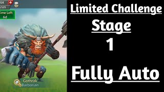 Lords mobile barbarian limited challenge stage 1 fully autoBarbaric journey stage 1 fully auto [upl. by Ole]