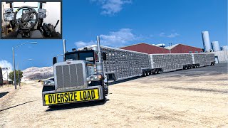 Epic Livestock Transport Triple Belly Trailers Challenge  American Truck Simulator  Moza R21 [upl. by Charlton408]