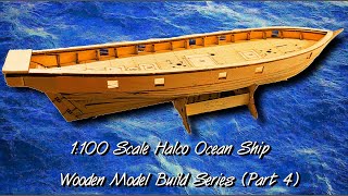 Wooden ship model build 1100 Scale Part4 Planking and closing in the Hull [upl. by Ahsiym]