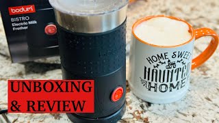 UNBOX amp REVIEW  Bodum Bistro Electric Milk Frother [upl. by Yor]