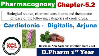 Cardiotonic  Digitalis Arjuna  Chapter 52 Pharmacognosy DPharm 1st Year [upl. by Gizela]