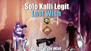 Solo Kalli Legit on Hunter  Season of the Wish  Destiny 2 [upl. by Eugenia217]