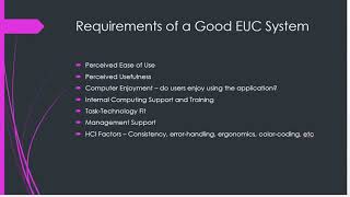 End User Computing Systems Approach to Problem Solving and ICT Appraisal Methods [upl. by Nachison]