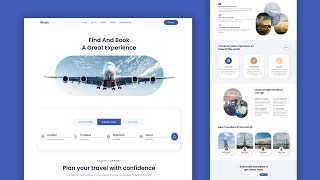 Create Stunning Flight Booking Landing Page with HTML and CSS  Complete Tutorial [upl. by Zita]