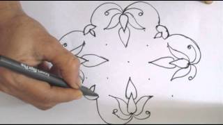 Learn 7x3 dot Rangoli Design  Traditional Indian Art [upl. by Alana338]