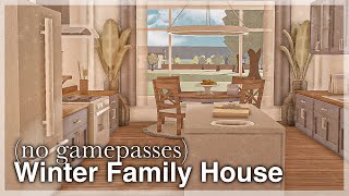 Bloxburg  Winter Family House Speedbuild no gamepasses  interior  full tour [upl. by Noemi821]