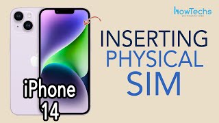 iPhone 14  How to Insert and Set up PHYSICAL SIM card  Howtechs iphone14 [upl. by Tnahs]