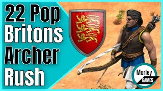 AOE2 Archer Rush Build Order Tutorial  Britons 22 pop Archer Rush [upl. by Mohsen]