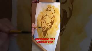 Underpainting for a caststudy in oils oilpainting castdrawing art painting head portrait oil [upl. by Chute757]