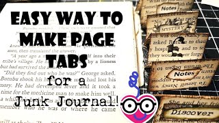 EASY PAGE TABS FROM BOOK PAGES for Junk Journals The Paper Outpost [upl. by Alyam833]