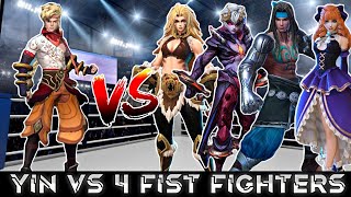 YIN VS 4 FIST FIGHTERS 1VS1 FIGHT  MOBILE LEGENDS NEW HERO YIN [upl. by Aneeles]