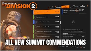 All New Summit Commendations in The Division 2 TU12 [upl. by Klayman]