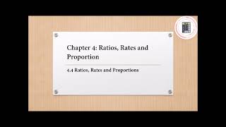 Mathematics  Form 1  Chapter 4  44 Ratios Rates and Proportions [upl. by Nesral]