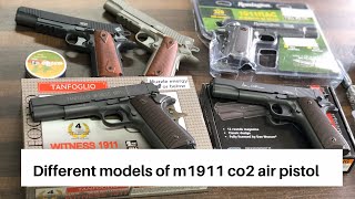 Different models of m1911 co2 air pistol by Airsoft gun india [upl. by Lantz764]