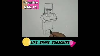 How to Draw Minecraft Villager  Fun amp Easy Art Lesson shorts [upl. by Giamo]