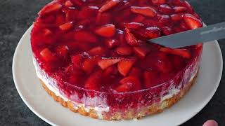 Schnelle Erdbeertorte🍓🍓 ohne backen🍰 Today we have a delicious strawberry cakewithout baking [upl. by Iolenta470]