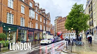 Most Expensive Streets of London  Chelsea and Sloane Square  London Rain Walk 4K [upl. by Kaylyn716]