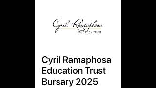 Cyril Ramaphosa Education Trust CRET Bursary Opportunity [upl. by Navis]