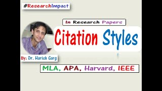 Citation Styles Used in Research Papers [upl. by Einahpit467]